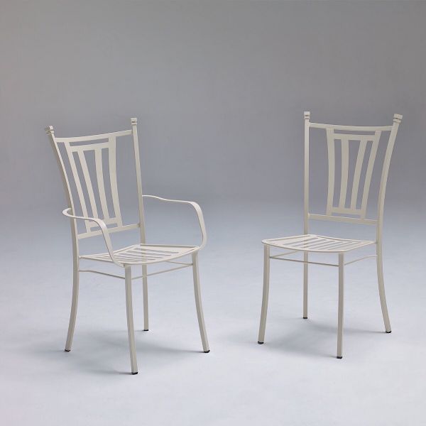 SET OF 2 ARMCHAIRS made of stainless steel